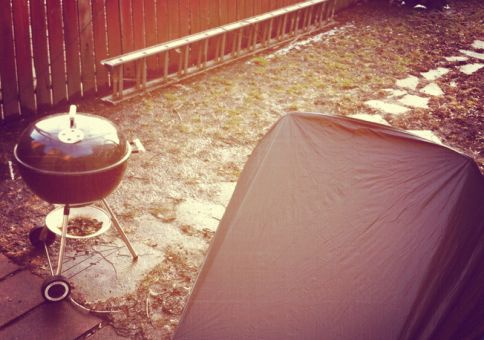 22) Camp out in our backyard