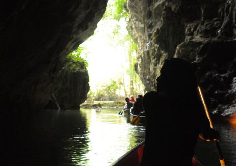 31) Canoe through a cave