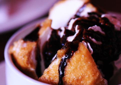 Deep-fried ice cream at La Cabana