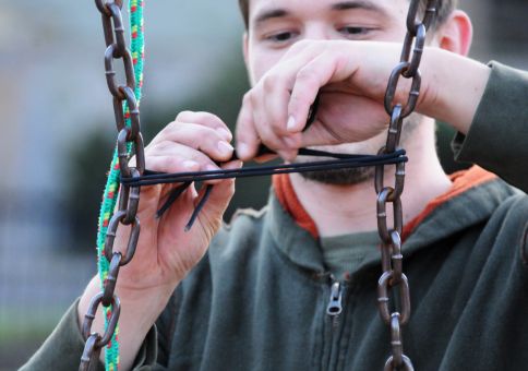 Tying a step to get the rope down